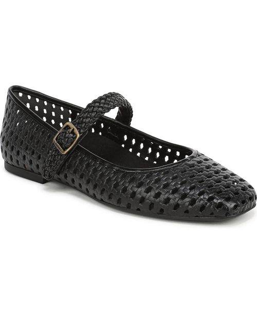 Women's Alameda Woven Mary Jane Flats - Black woven leather