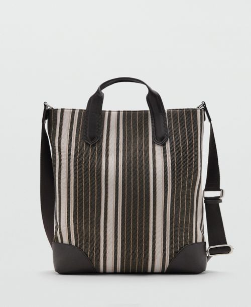 Men's Striped Tote Bag - Brown