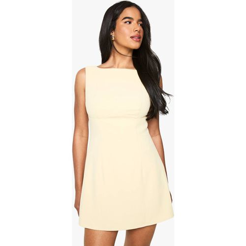 Boohoo Women's Structured A Line Mini Dress in Butter