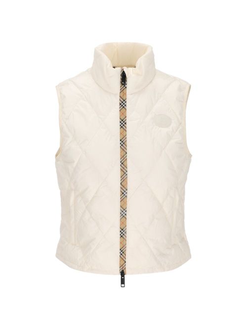 Quilted Down Vest — White