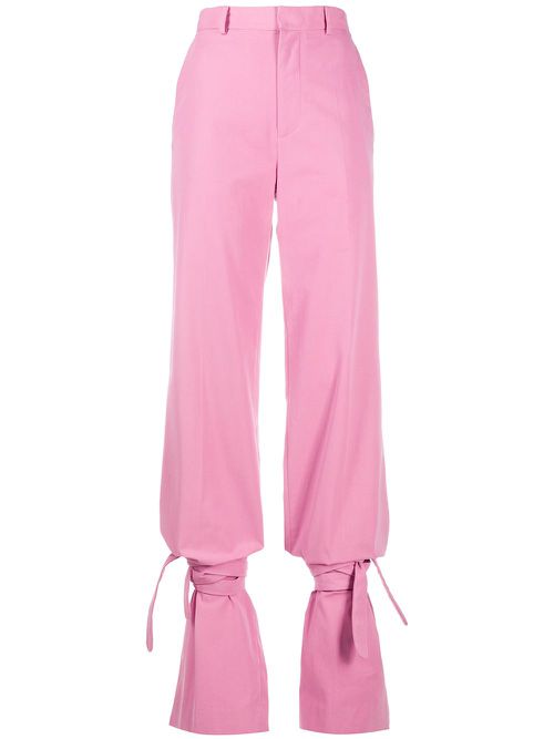 High-waisted tie-ankle trousers - Pink