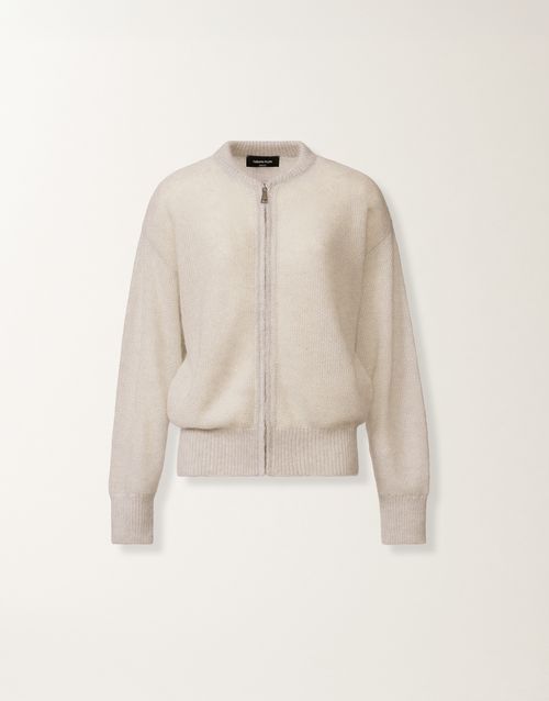 Mohair bomber with sequins, gravel