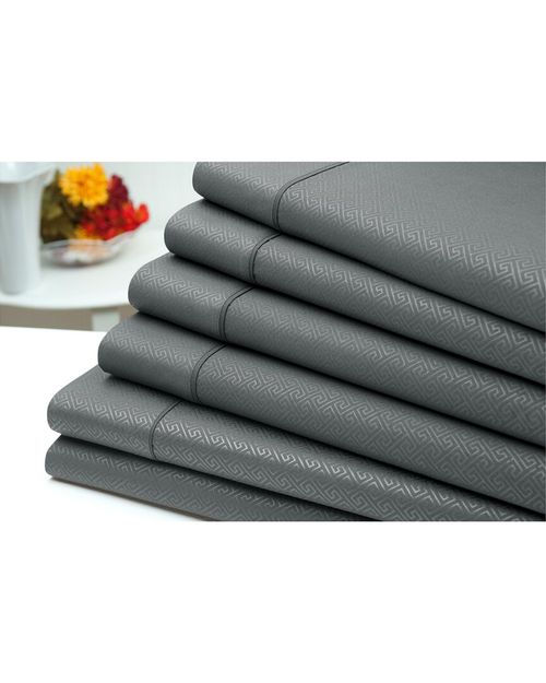 Us Army 6Pc Embossed Greek Key Sheet Set