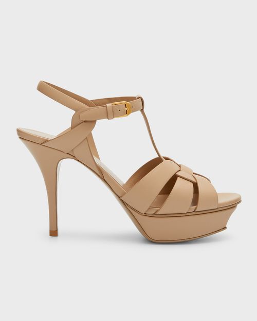 Tribute Leather T-Strap Platform Sandals