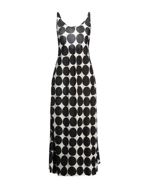 Masnada Woman Maxi dress Black Size 6 Linen, Viscose
