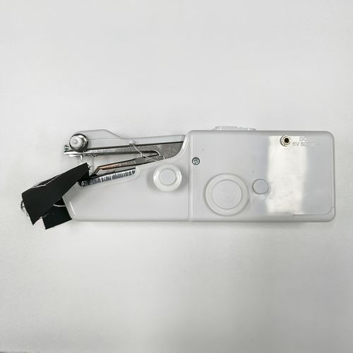 TEMU Compact Handheld Sewing Machine For Fabric And Clothing - Portable Quick Tool, White, Battery Powered, Easy To Operate For Beginners And