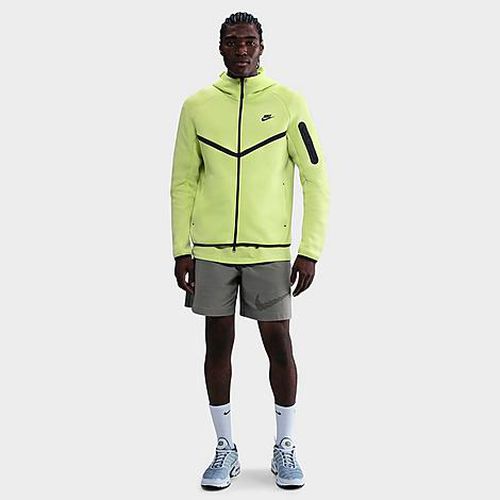 Men's Tech Full-Zip Fleece Windrunner Hoodie in Light Lemon Twist/Black