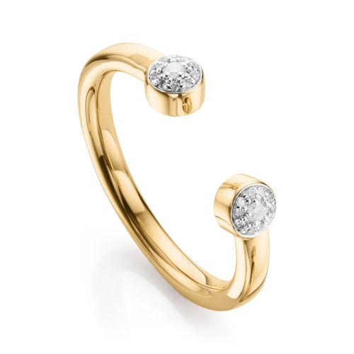 Gold Fiji Tiny Button Diamond Ring Diamond