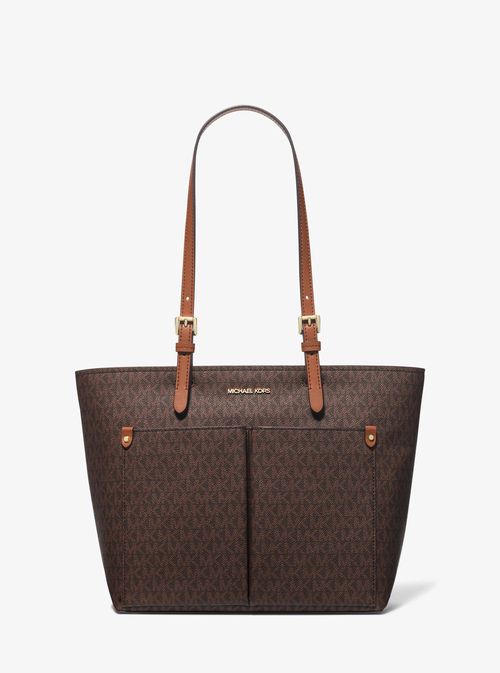 Jet Set Medium Logo Pocket Tote Bag in Brown - One Size