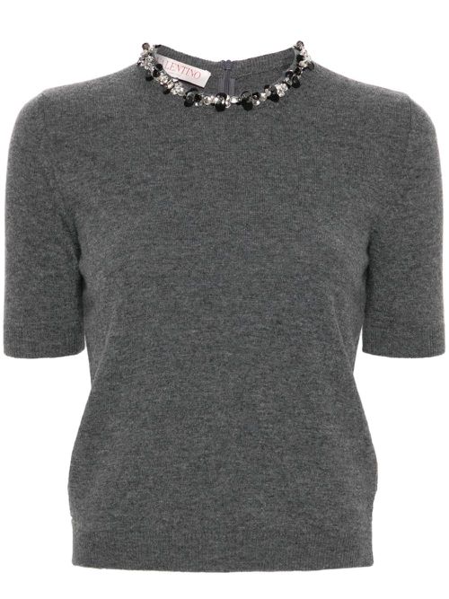 Gem-embellished sweater - Grey