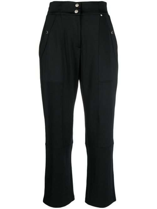 High-waisted cropped trousers - Black