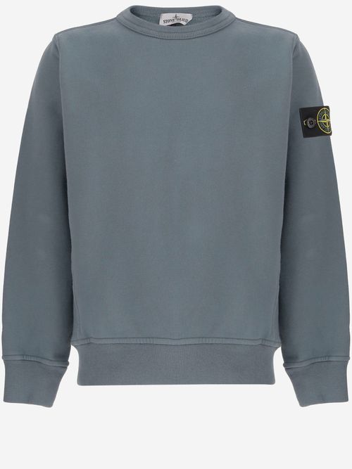 Crew Neck Cotton Sweatshirt — Gray