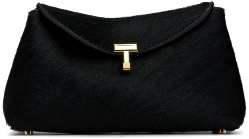 Black Mini T-Lock Pony Hair Clutch
