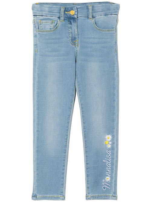 Tweety-rhinestone slim jeans - Blue