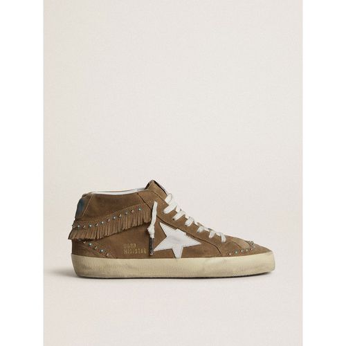 Golden Goose - Women's Mid Star In Tobacco Suede With Fringing And Studs, Woman
