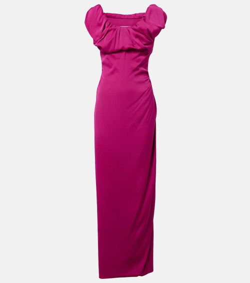 Long Ginnie Amber draped maxi dress