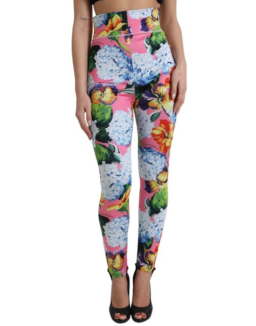 Floral-Print High-Waist Leggings — Multicolor