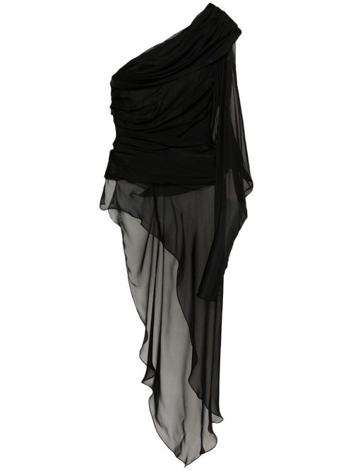 Seven asymmetric one-shoulder blouse - Black