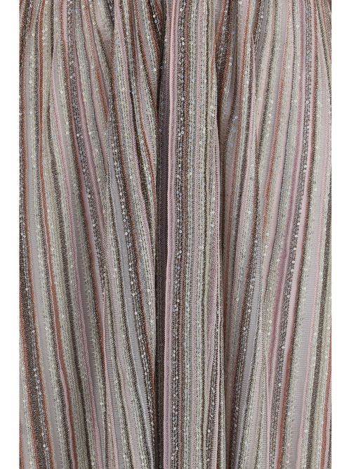 Sequin-Striped Viscose Dress — Pink