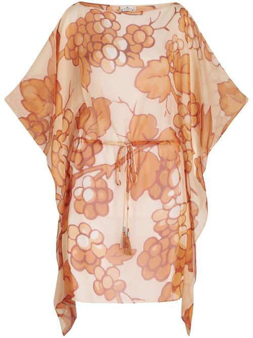 Berry-print kaftan dress - Orange
