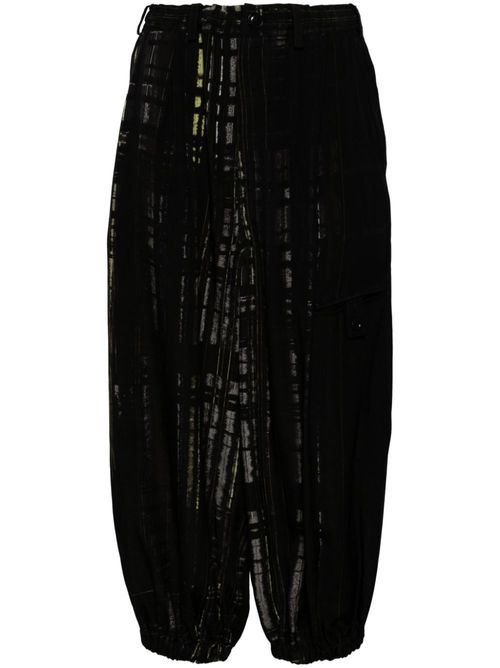 Checked tapered trousers - Black