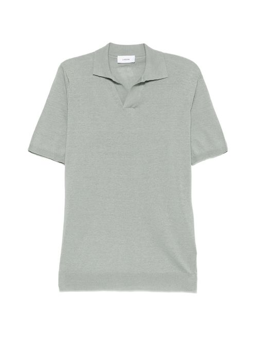 Notched Neck Short-Sleeve T-Shirt with Ribbed Hems
