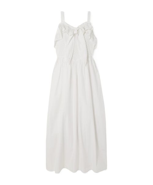 Katja tie-front ruffled broderie anglaise cotton midi dress