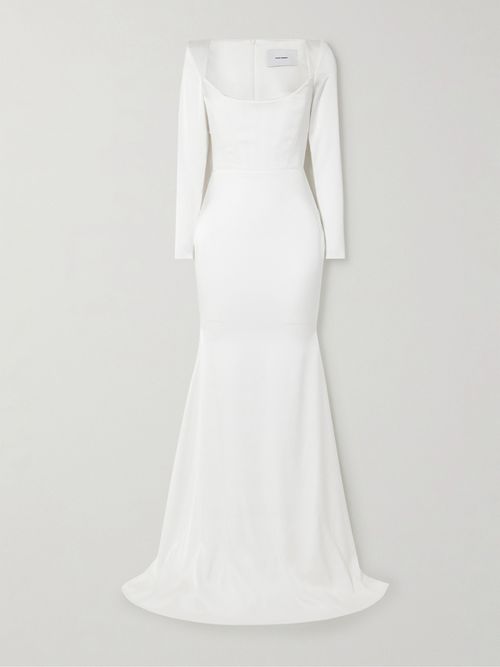 Satin-crepe Gown - White
