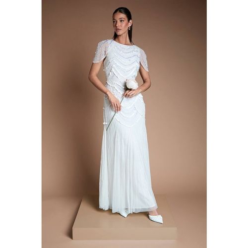 Coast Women's Cape Shoulder Embellished Wedding Dress in Ivory
