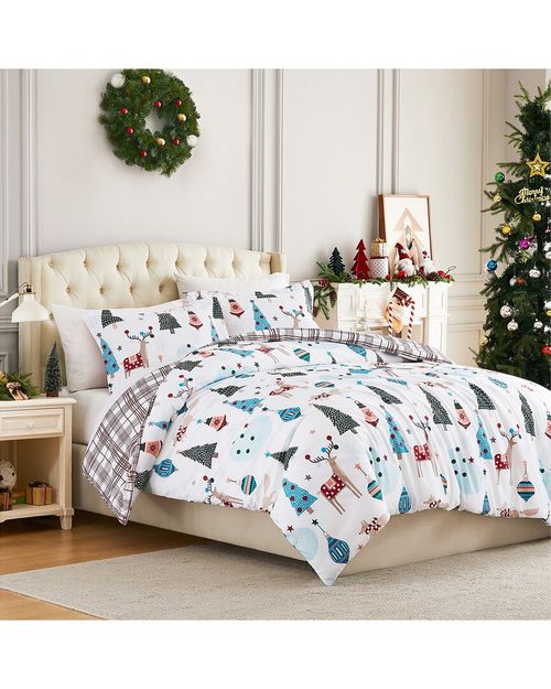 White Christmas Holiday Duvet Cover Set