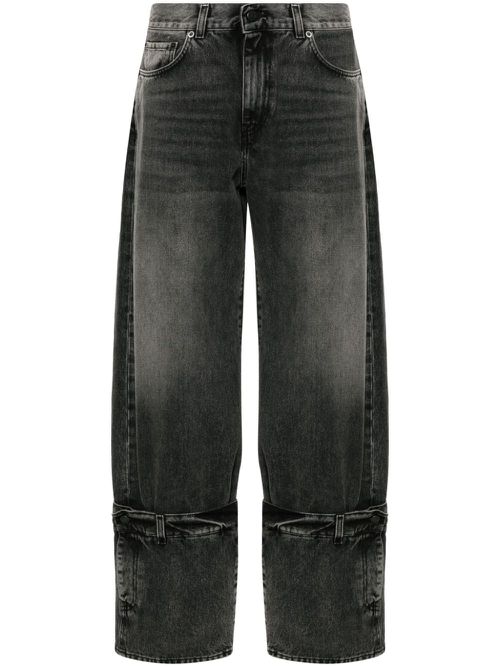 Cuff-detail jeans - Black