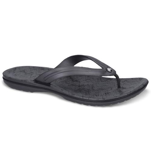 (Men US 4/Women US 6) Crocs Flip Flops Thongs Crocband Cardio Wave Flip Relaxed Fit - Graphite/Black