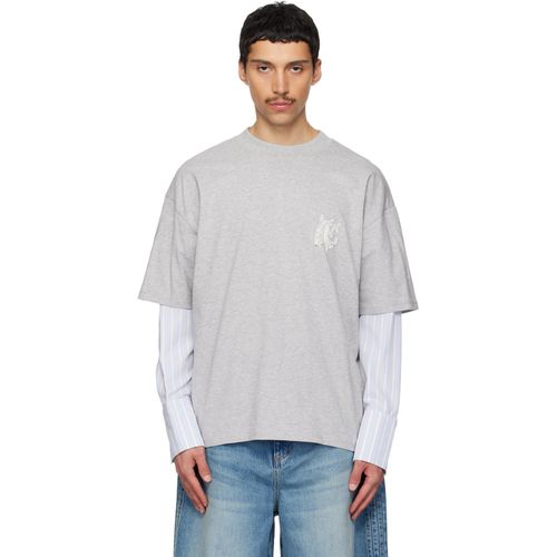 Gray Sculpted Cotton Shirt T-shirt
