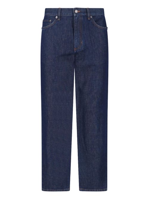 Men's Patch Pocket Jeans with Leather Detail