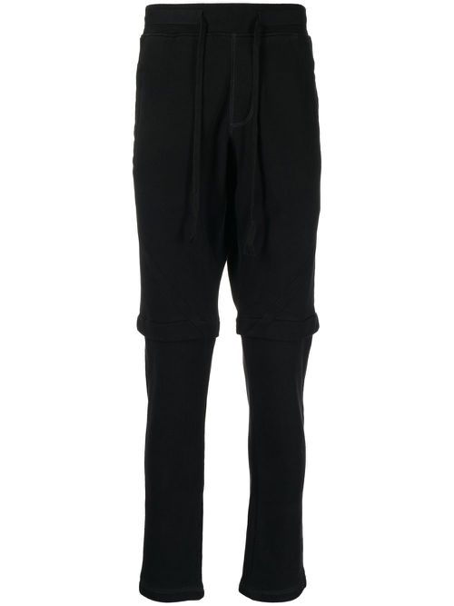 Drawstring cotton track pants - Black