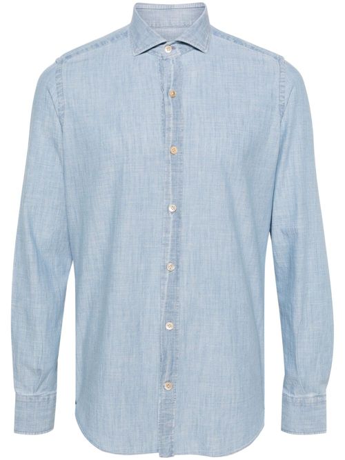 Buttoned chambray shirt - Blue