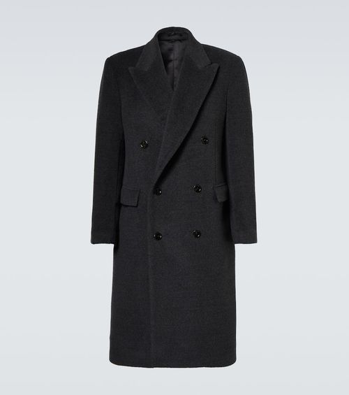 Double-breasted virgin wool overcoat
