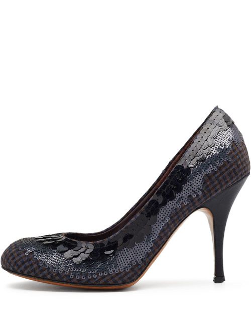 100mm sequinned pumps - Blue