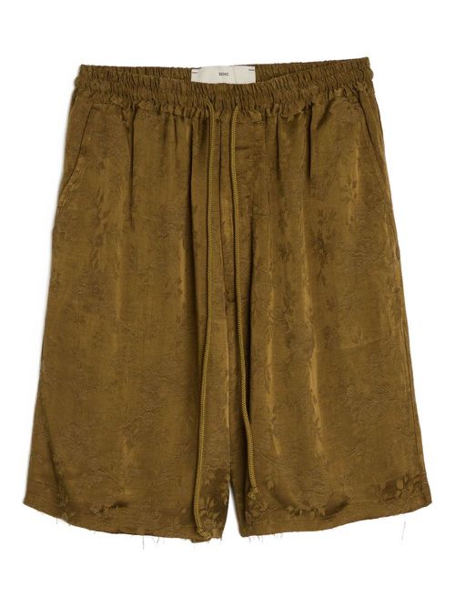 Textured lace-effect shorts - Green