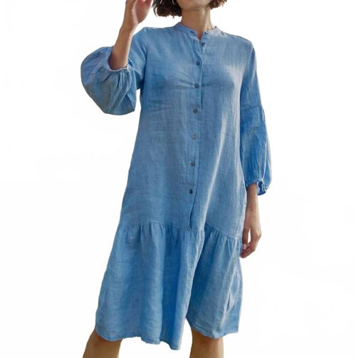 Mila Linen Dress In Light Blue