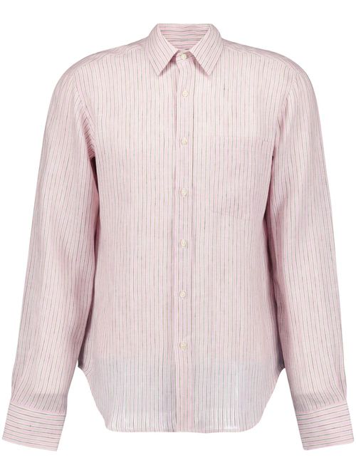 Striped linen shirt - Pink