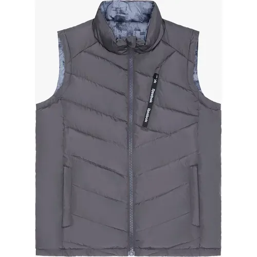 Reebok Men's RB1572 Reversible Puffer Vest - Charcoal - Grey - : Regular