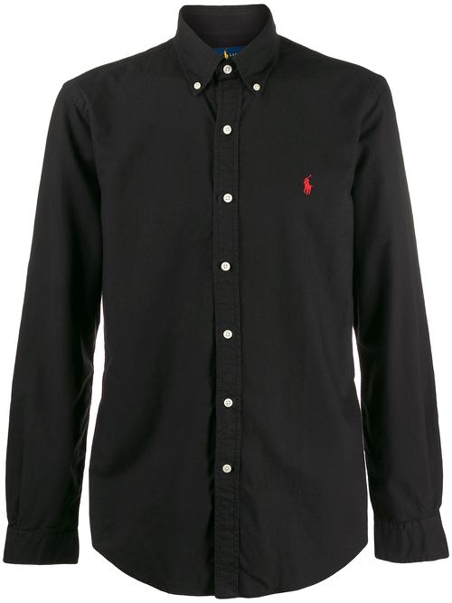 Slim-fit button down shirt - Black