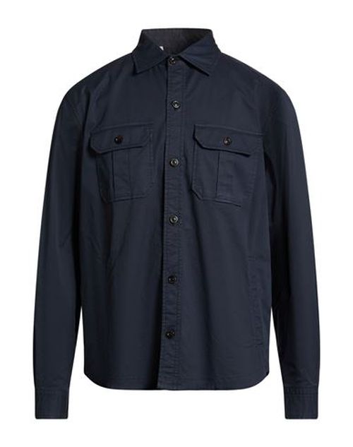 Man Shirt Midnight blue Size M Cotton, Elastane