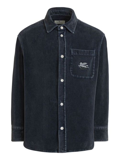 Cotton velvet shirt - Blue