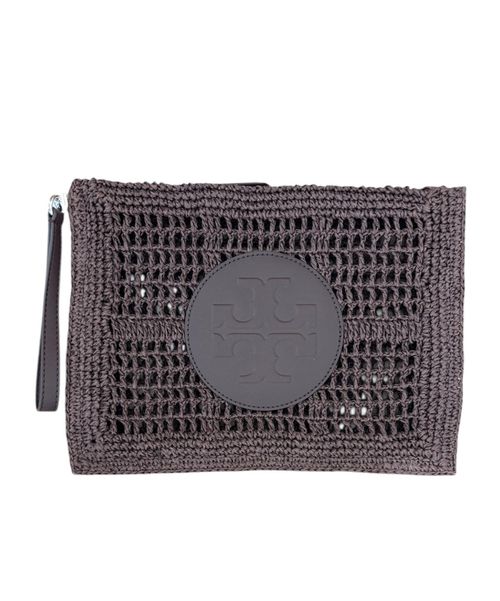 Ella Crochet Logo Clutch Bag