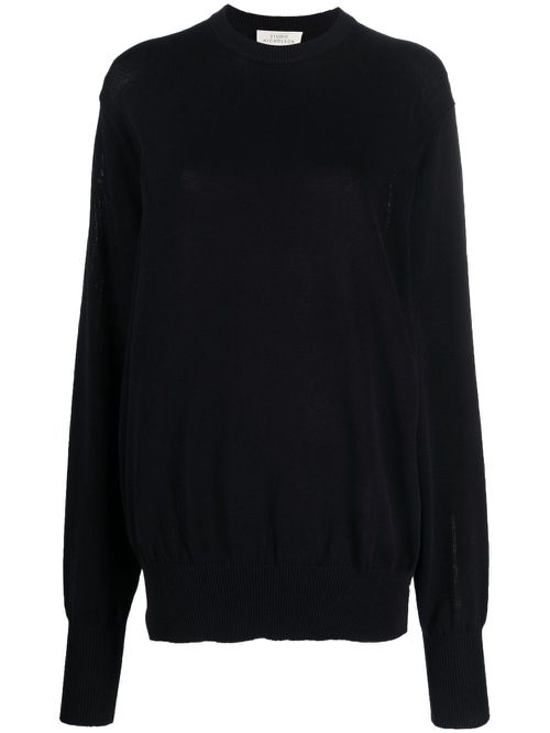 Fine-knit cotton jumper - Blue