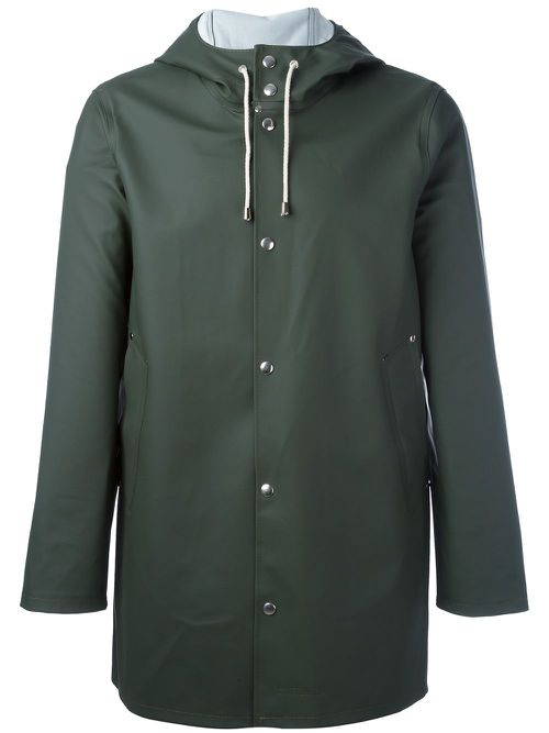 Drawstring hood raincoat - Green