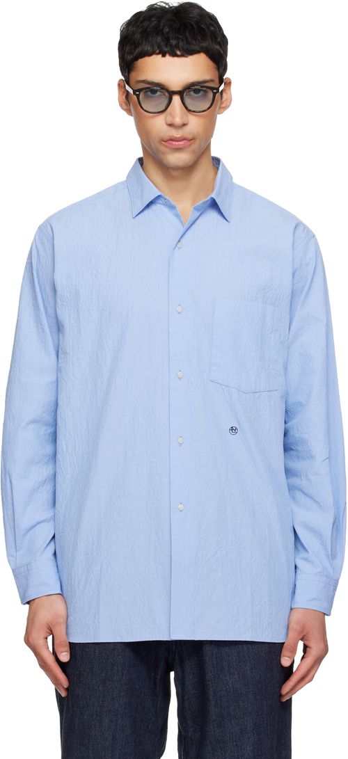 Blue Regular Collar Wind Shirt