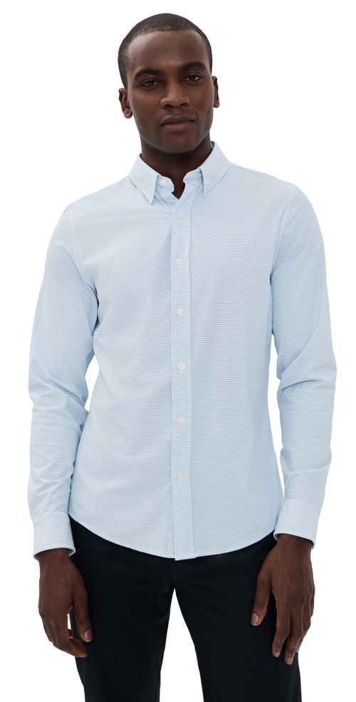 Commuter Shirt Slim Fit Light Blue Wave Geo